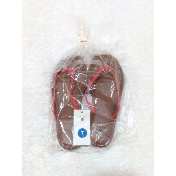 SHADE & SHORE Women's Faux Leather Flip Flop Sandals "CORAL" (Size 7) BRAND NEW - Picture 3 of 6